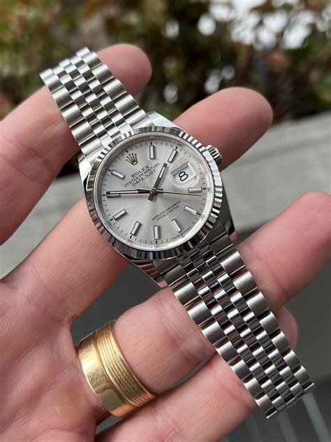 rolex datejust silver dial roman|Rolex Datejust silver dial 36mm.